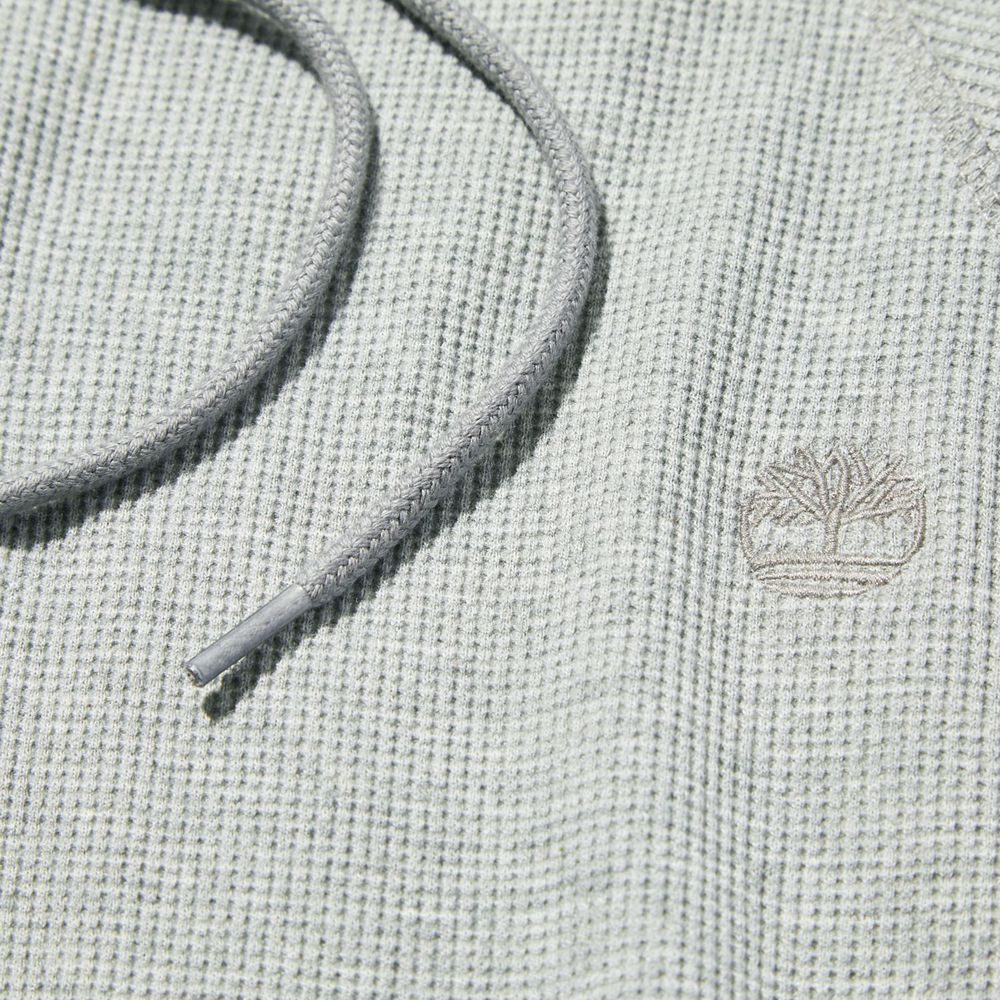 Moletom Masculino - Timberland Wharf River Waffle-Knit Hoodie - BOZPH6927 - Cinzentas